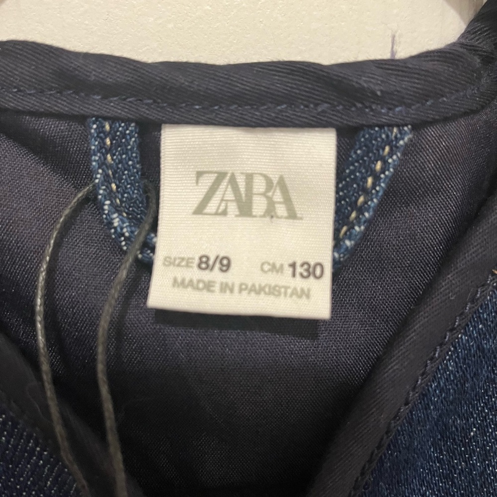 NWT ZARA Unisex Kids Size 8/9 Blue Denim Vest - Picture 4 of 7